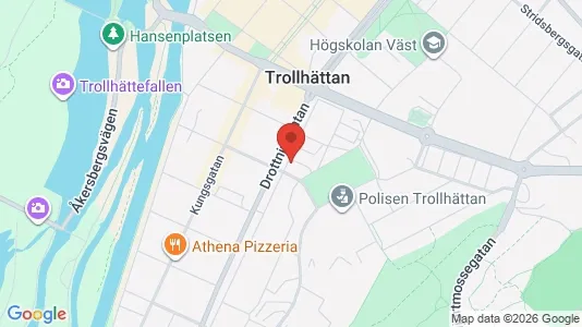 Bostadsrätter till salu i Trollhättan - kort over placeringen