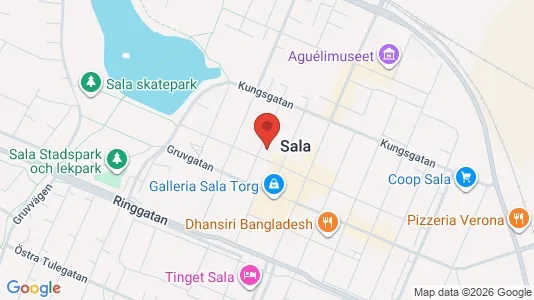 Bostadsrätter till salu i Sala - kort over placeringen