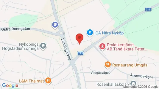 Bostadsrätter till salu i Nyköping - kort over placeringen