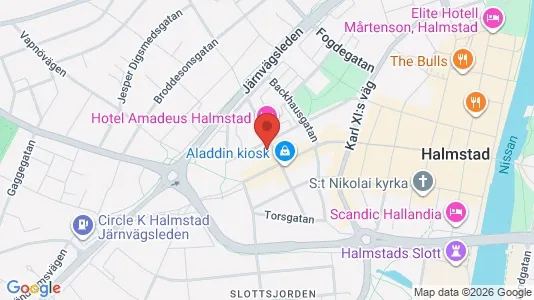 Bostadsrätter till salu i Halmstad - kort over placeringen