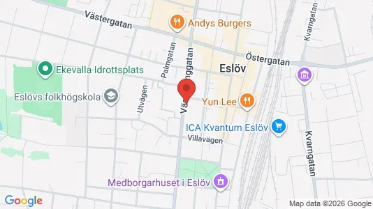 Bostadsrätter till salu i Eslöv - kort over placeringen