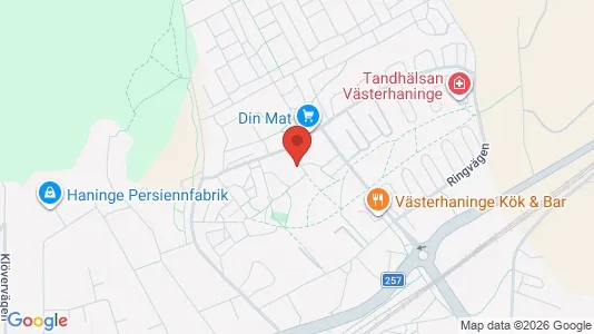 Bostadsrätter till salu i Haninge - kort over placeringen
