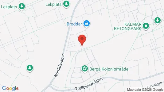 Bostadsrätter till salu i Kalmar - kort over placeringen