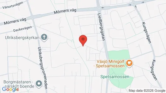 Bostadsrätter till salu i Växjö - kort over placeringen