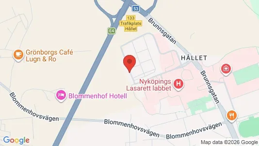 Radhus till salu i Nyköping - kort over placeringen