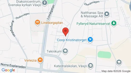 Bostadsrätter till salu i Växjö - kort over placeringen