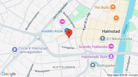 Bostadsrätter till salu i Halmstad - kort over placeringen