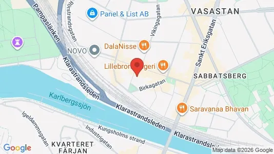 Bostadsrätter till salu i Vasastan - kort over placeringen