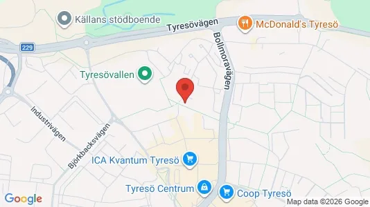 Bostadsrätter till salu i Tyresö - kort over placeringen