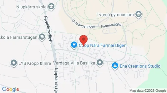 Bostadsrätter till salu i Tyresö - kort over placeringen