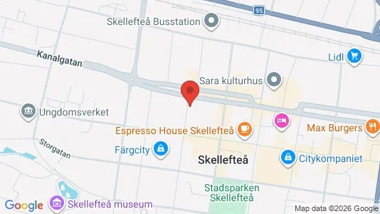 Bostadsrätter till salu i Skellefteå - kort over placeringen