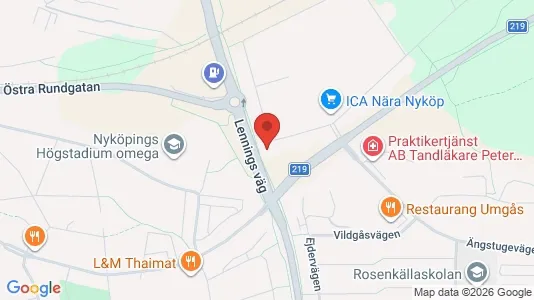 Bostadsrätter till salu i Nyköping - kort over placeringen