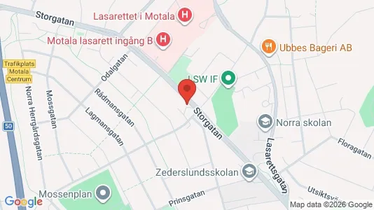 Bostadsrätter till salu i Motala - kort over placeringen