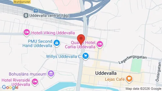 Bostadsrätter till salu i Uddevalla - kort over placeringen