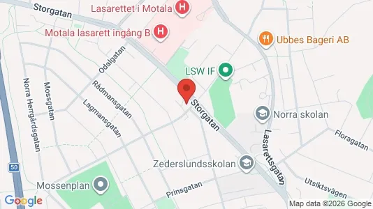 Bostadsrätter till salu i Motala - kort over placeringen