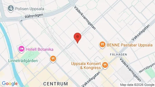 Bostadsrätter till salu i Uppsala - kort over placeringen