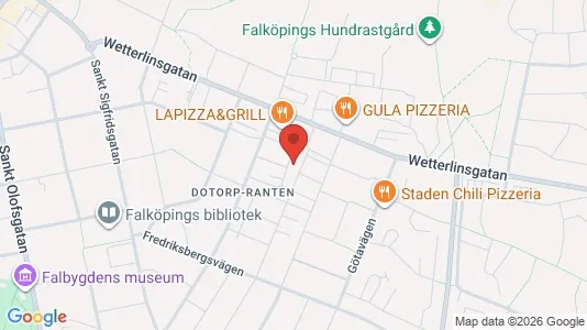 Bostadsrätter till salu i Falköping - kort over placeringen