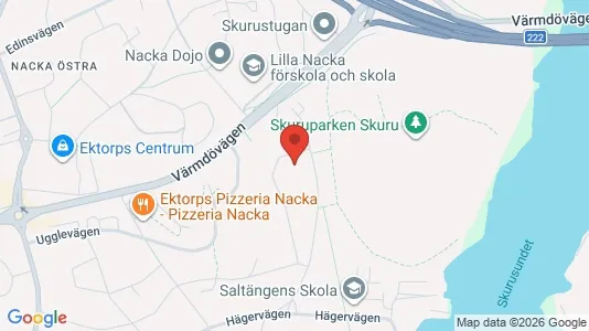 Bostadsrätter till salu i Nacka - kort over placeringen