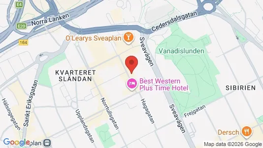Bostadsrätter till salu i Vasastan - kort over placeringen