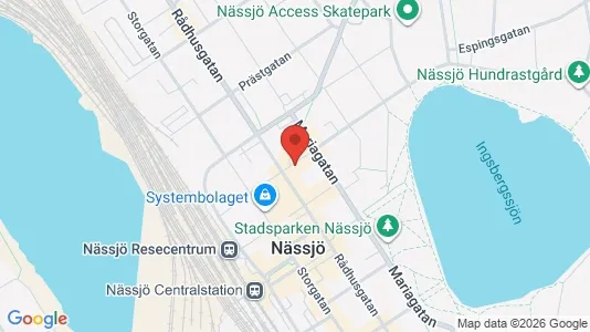 Bostadsrätter till salu i Nässjö - kort over placeringen