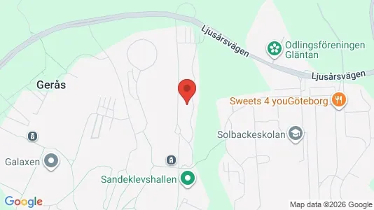Bostadsrätter till salu i Göteborg Östra - kort over placeringen