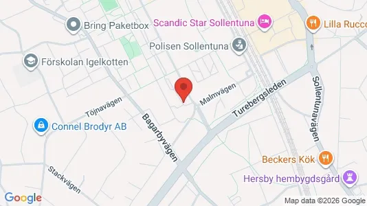 Lägenheter att hyra i Sollentuna - kort over placeringen