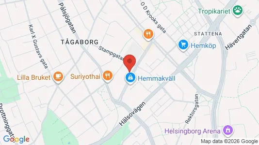 Lägenheter till salu i Helsingborg - kort over placeringen