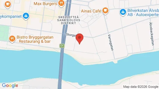 Bostadsrätter till salu i Skellefteå - kort over placeringen