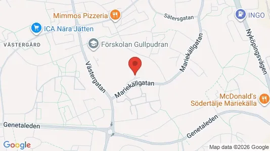Bostadsrätter till salu i Södertälje - kort over placeringen