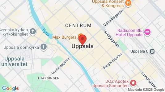 Lägenheter att hyra i Uppsala - kort over placeringen