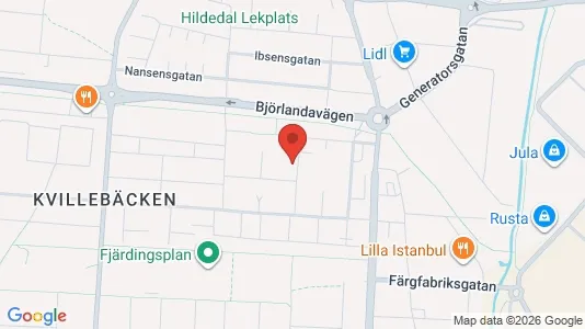 Lägenheter till salu i Lundby - kort over placeringen
