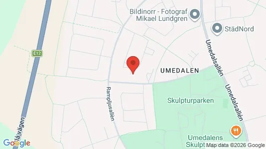 Lägenheter till salu i Umeå - kort over placeringen