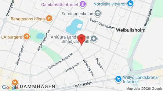 Bostadsrätter till salu i Landskrona - kort over placeringen