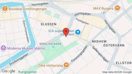 Bostadsrätter till salu i Malmö Centrum - kort over placeringen