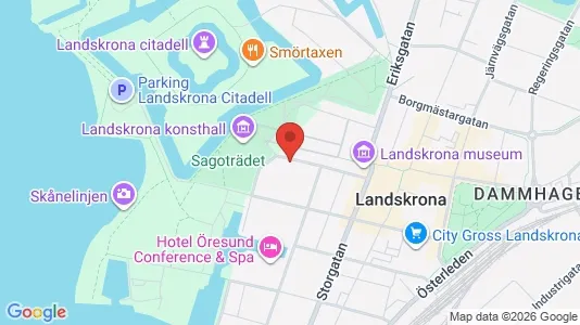 Lägenheter till salu i Landskrona - kort over placeringen