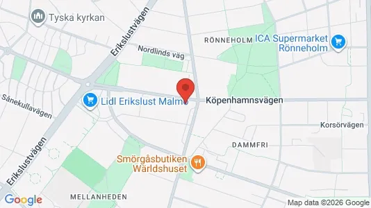 Lägenheter till salu i Malmö Centrum - kort over placeringen