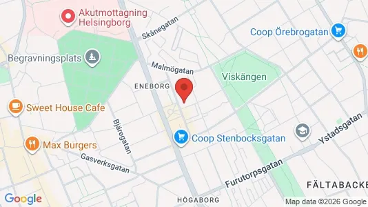 Lägenheter att hyra i Helsingborg - kort over placeringen