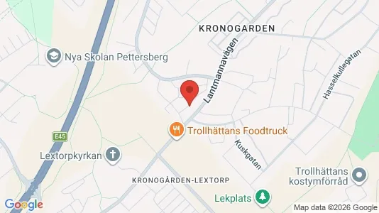 Bostadsrätter till salu i Trollhättan - kort over placeringen