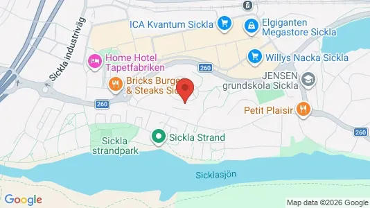 Bostadsrätter till salu i Nacka - kort over placeringen