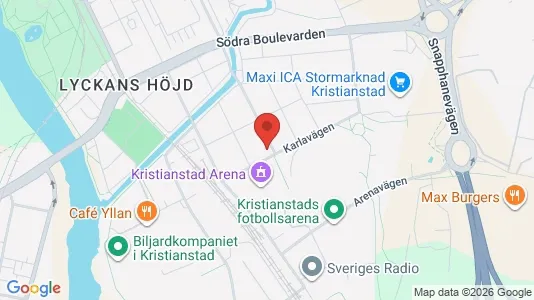 Lägenheter att hyra i Kristianstad - kort over placeringen