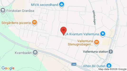Bostadsrätter till salu i Vallentuna - kort over placeringen