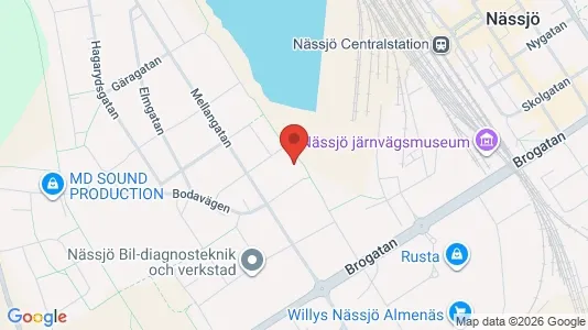 Bostadsrätter till salu i Nässjö - kort over placeringen