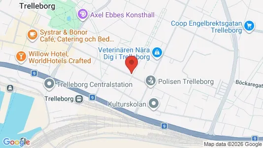 Bostadsrätter till salu i Trelleborg - kort over placeringen