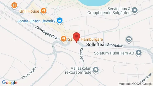 Lägenheter att hyra i Sollefteå - kort over placeringen