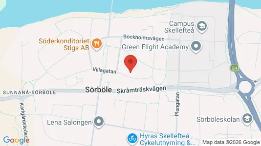 Lägenheter att hyra i Skellefteå - kort over placeringen