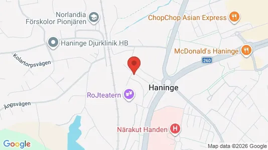 Bostadsrätter till salu i Haninge - kort over placeringen