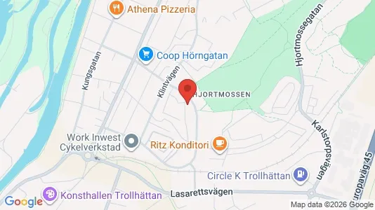 Bostadsrätter till salu i Trollhättan - kort over placeringen