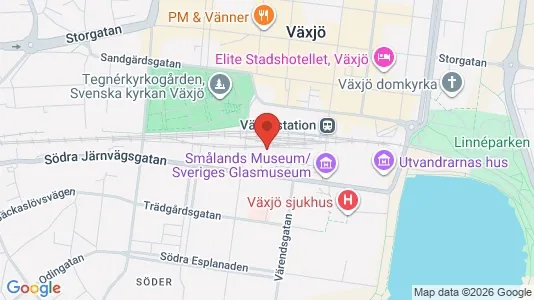 Lägenheter till salu i Växjö - kort over placeringen