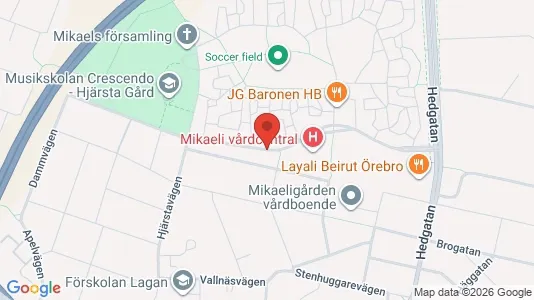 Lägenheter att hyra i Örebro - kort over placeringen