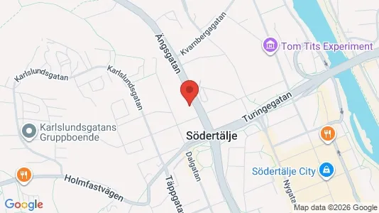 Bostadsrätter till salu i Södertälje - kort over placeringen